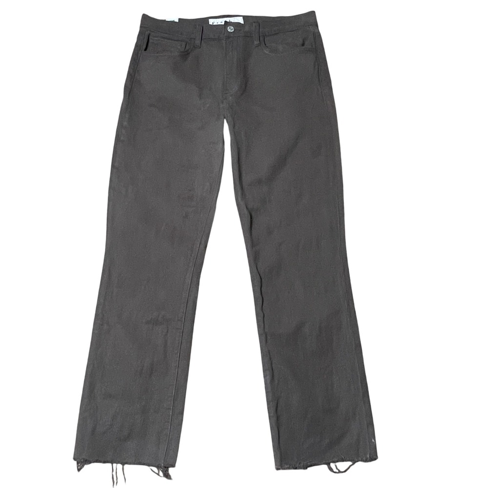 Frank & Eileen Cork‎ Brown Wash Denim Jeans Frayed Hem Cropped Bootcut